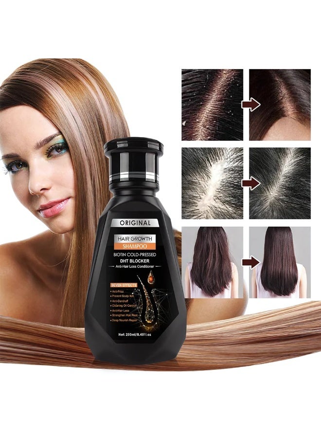 Original Hair Growth Shampoo with Biotin and Cold-Pressed DHT Blocker Formula for Men and Women, Anti Hair Loss Cleansing Treatment for Thinning Hair, Dandruff Control, Scalp Repair, Oil Balance, and Root Strengthening Care - Image 2